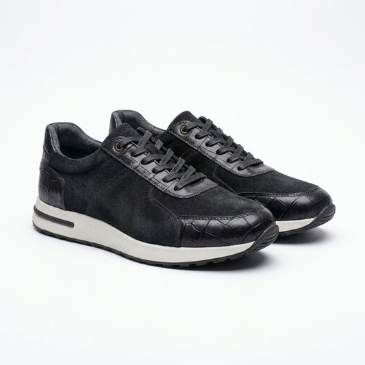 Sneakers homme noir vue 3/4 – chaussures casual chic Maroc