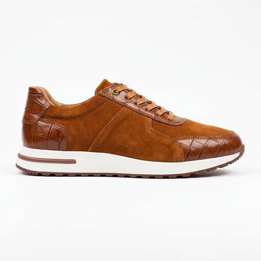Sneaker homme camel marron vue de profil – chaussures homme Maroc