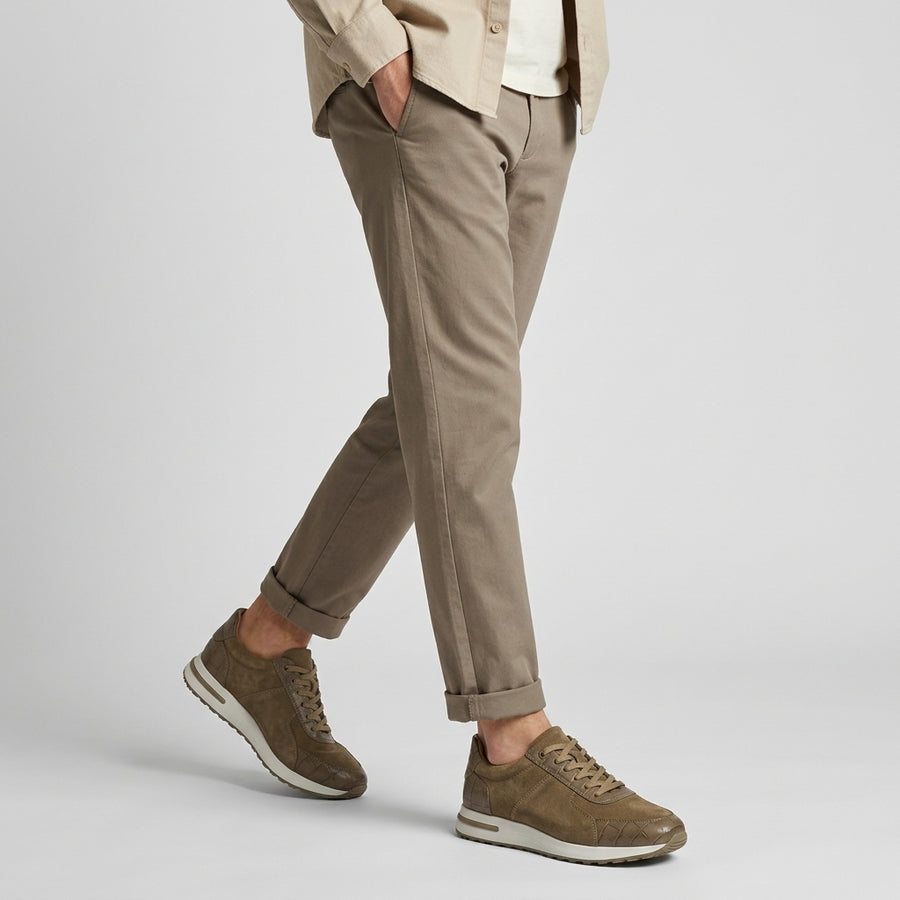 Sneakers Homme Effet Daim & Cuir Texturé Taupe